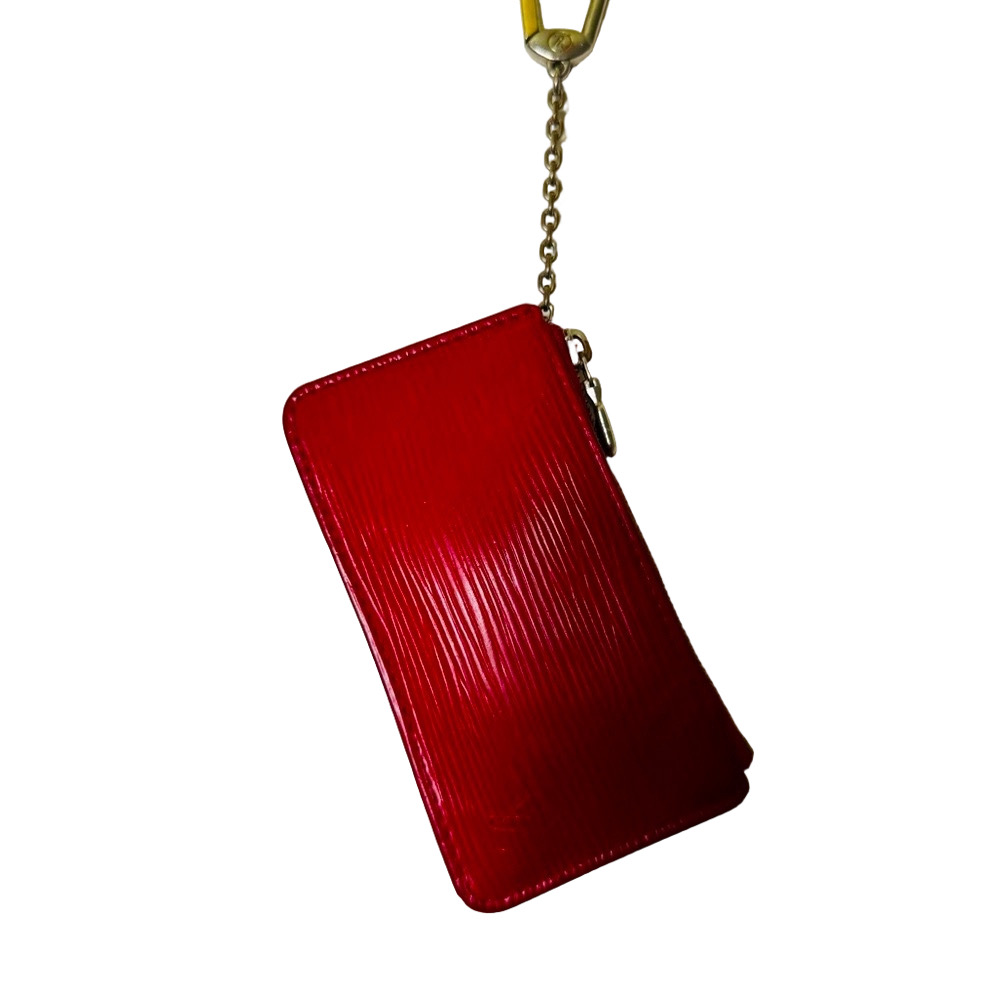Louis Vuitton red Epi card holder with COA